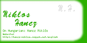 miklos hancz business card