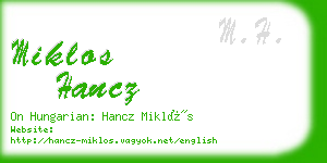 miklos hancz business card